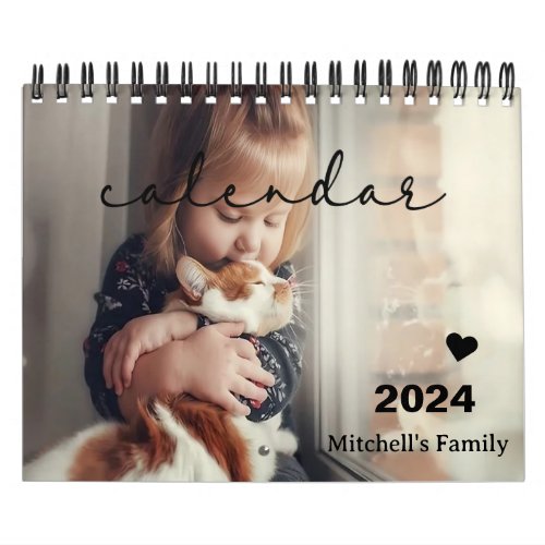 2024 Pets Custom Photo Create Your Own Calendar