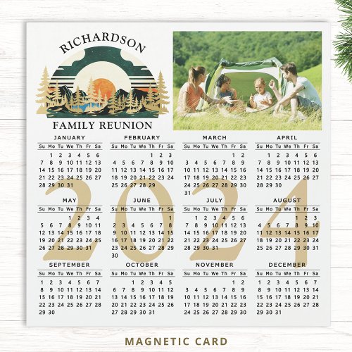 2024 Photo Calendar Camping Family Reunion Favor