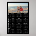 2024 Photo Calendar elegant black Poster<br><div class="desc">2024 Photo calendar with minimalist modern text.</div>