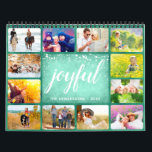 2024 Photo Calendar Family Name Green<br><div class="desc">Create your own 2024 photo calendar. Personalize the collage calendar with your family name, year, and upload 12 pictures of joyful moments. The template is easy to customize. Click on "Personalize this template" to change one line of the text and upload 12 photos. It's simple, fun and joyful to create...</div>