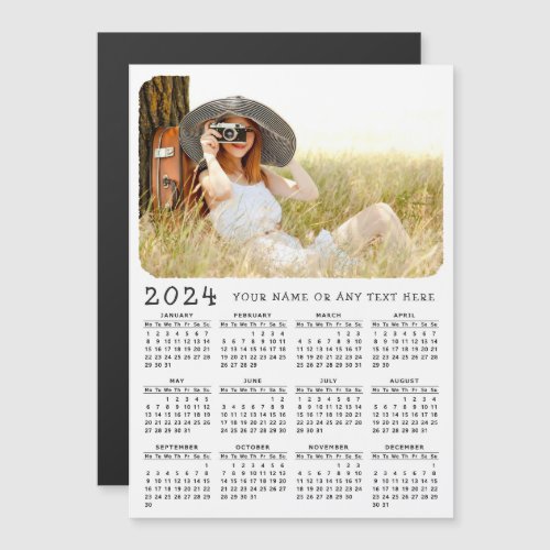 2024 Photo Calendar Fridge Magnet Monday to Sunday