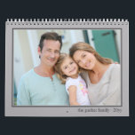 2024 Photo Calendar Full Size Monthly Picture Grey<br><div class="desc">Create your own calendar with 13 of your favorite photos. The calendar template is ready for you to upload your pictures, which will be displayed in landscape format, with the main pic on the front cover and one for each month. The 12 pictures you choose for the monthly pages will...</div>