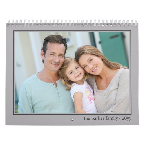2024 Photo Calendar Full Size Monthly Picture Grey