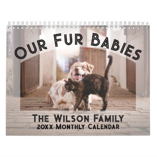 2024 Photo Calendar Fur Babies Pets Dogs Cats Calendar