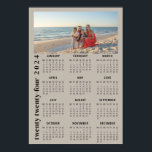 2024 Photo Calendar minimalist beige Poster<br><div class="desc">2024 Photo calendar with minimalist modern text.</div>