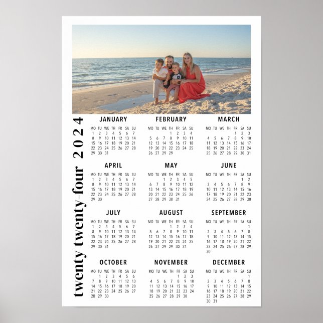 2024 Photo Calendar minimalist modern Poster (Front)