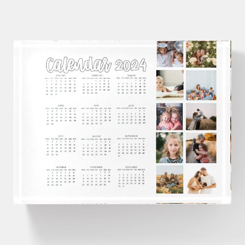 2024 photo collage calendar Paperweight