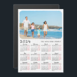 2024 Photo Fridge Magnet Calendar Monday to Sunday<br><div class="desc">This modern Monday to Sunday 2024 magnetic calendar with a custom photo is a practical gift for family, friends, workmates, or clients. The fridge calendar magnet is easy to personalize with text such as a name, family name, company name, etc. Black and red typography on a white background is easy...</div>