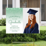 2024 Photo Green Glitter Drip Graduation Yard Sign