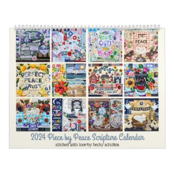 2024 Piece By Peace Scripture Calendar by JustBeeNMeBoutique at Zazzle