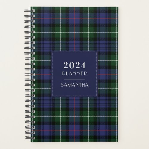 2024 Plaid Tartan Clan MacKenzie Rustic Planner