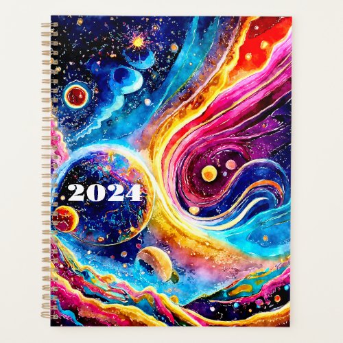 2024 PLANNER COLORFUL CUTE SIMPLE GALAXY DESIGN