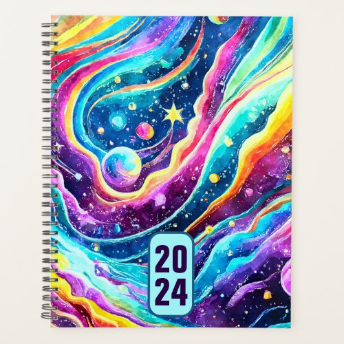 2024 PLANNER COLORFUL OUTER SPACE DESIGN