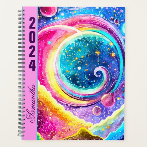 2024 PLANNER CUTE MODERN OUTER SPACE DESIGN