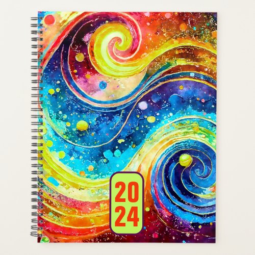 2024 PLANNER ELEGANT ABSTRACT OUTER SPACE DESIGN