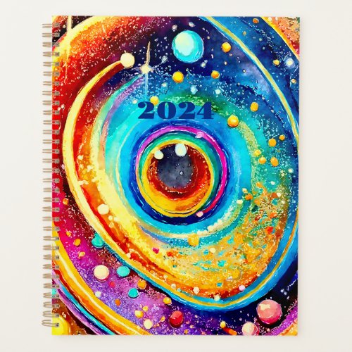 2024 PLANNER SIMPLE COLORFUL GALAXY DESIGN