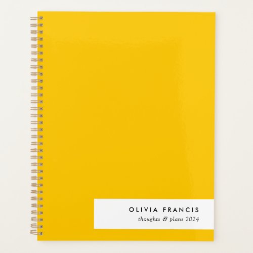 2024 Plans Trendy Bold Mustard Yellow Minimal Planner