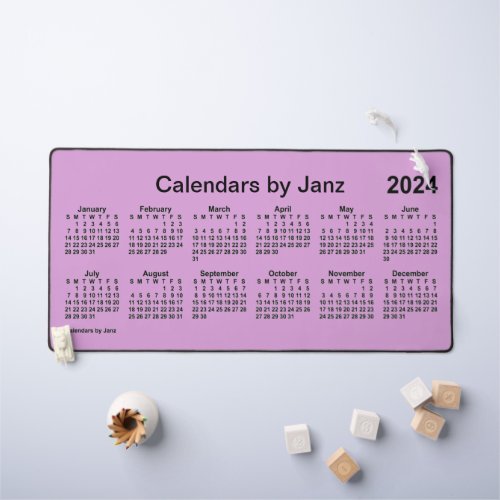 2024 Plum Large Print Calendar by Janz Desk Mat