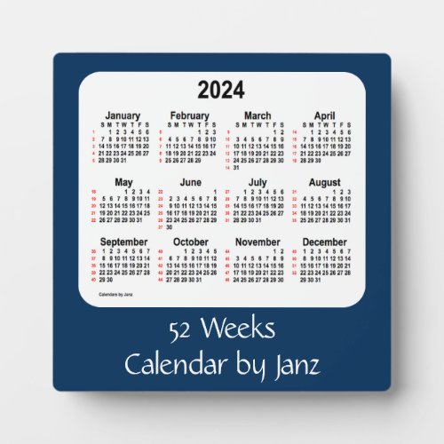 2024 Police Box Blue 52 Weeks Calendar by Janz Plaque