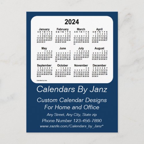 2024 Police Box Blue Business Calendar by Janz Postcard