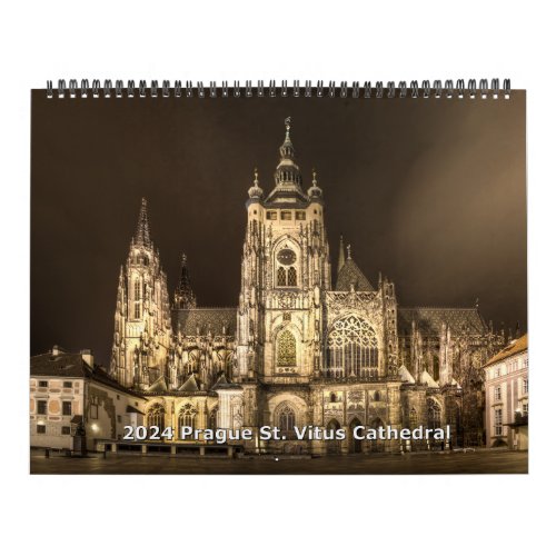 2024 Prague _ StVitus Cathedral at Night Calendar