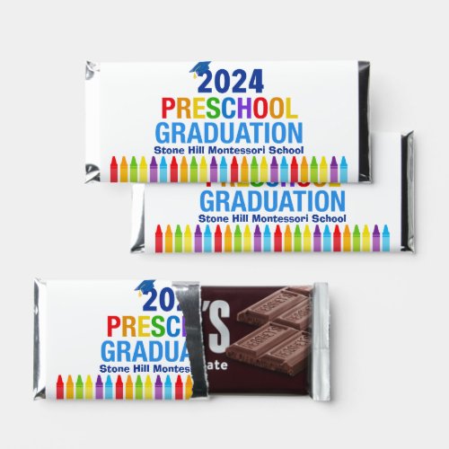 2024 Preschool Graduation Custom School Crayon Hershey Bar Favors