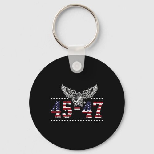 2024 President 45 And 47 American Flag Trump 2024  Keychain