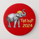 2024 President Trump Elephant Campaign Button at Zazzle