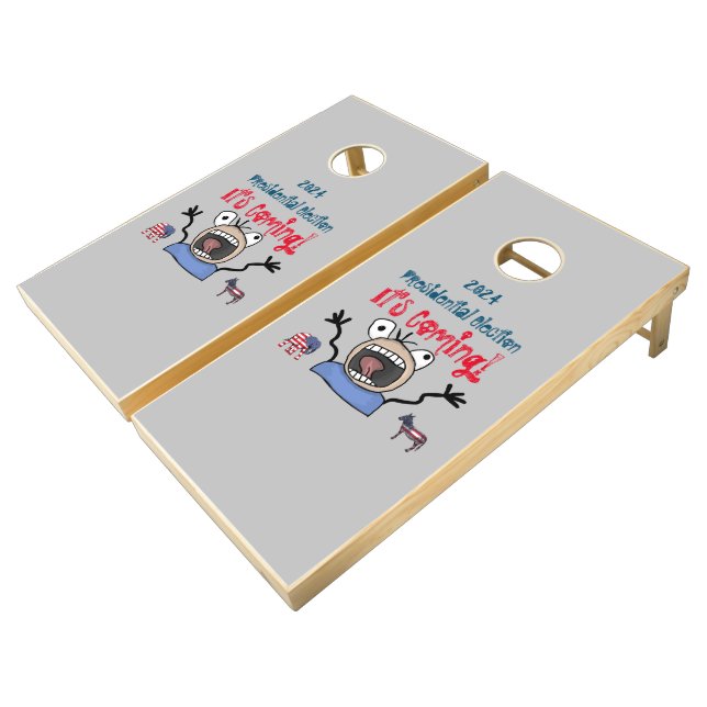 2024 Presidential Election, It's Coming! Cornhole Set (Angled)