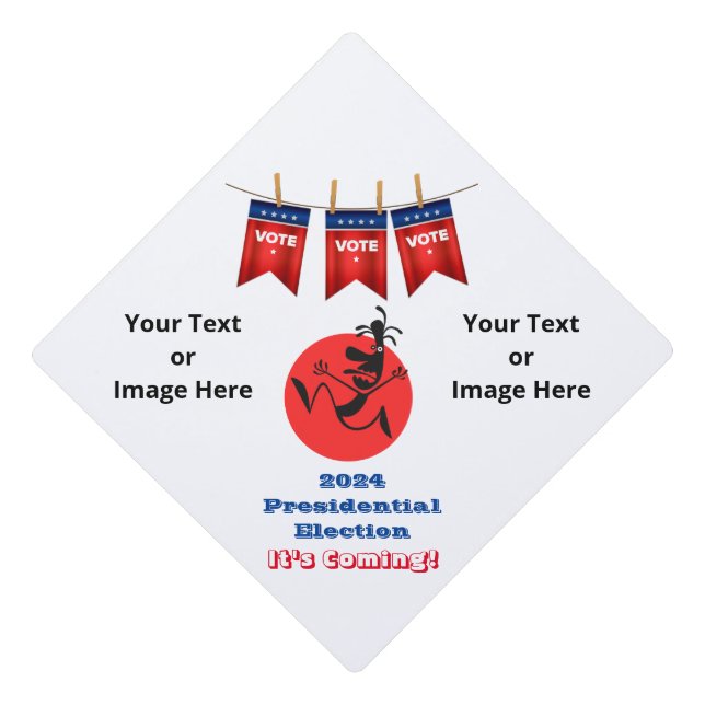 2024 Presidential Election, Running Man Edition Graduation Cap Topper (Front)