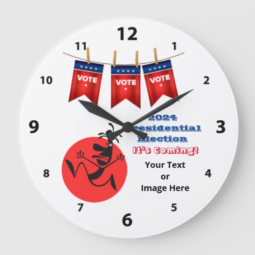 2024 Presidential Election Running Man Edition Large Clock