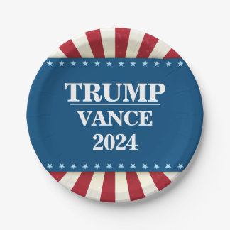 2024 Presidential Election Trump Vance Paper Plates