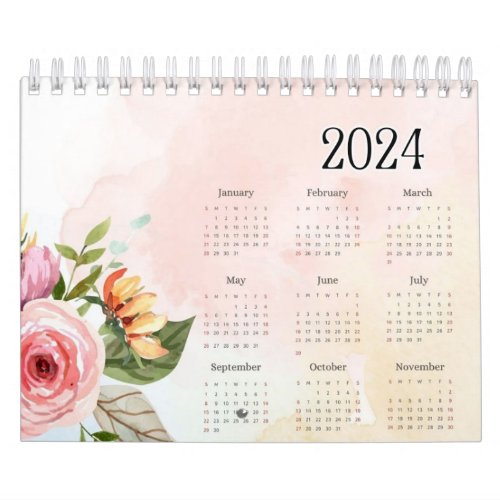 2024 printer beautiful calander 12 months  calendar