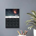 2024 Promotion Company Logo Magnetic Calendar Card<br><div class="desc">Capture the essence of vibrant New Year celebrations with this magnet card. The design features a captivating fireworks display against a dark sky, creating a visually stunning and memorable impression. The calendar magnet serves as both a functional and decorative item, seamlessly blending into any setting. The unique visual elements, including...</div>