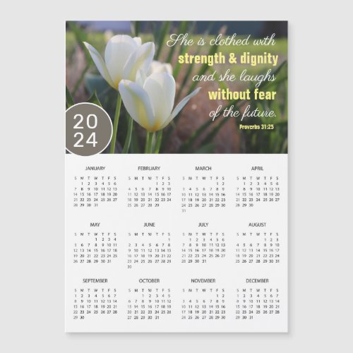 2024 Proverbs 3125 Tulip Magnetic Calendar