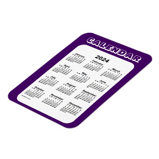 2024 Purple Calendar by Janz 3x4 Zazzle