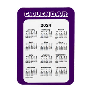 2024 Purple Calendar by Janz 3x4 Magnet