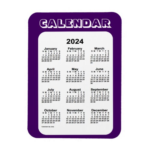 2024 Purple Calendar by Janz 3x4 Magnet