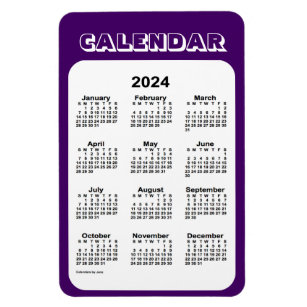 2024 Purple Calendar by Janz 4x6 Magnet