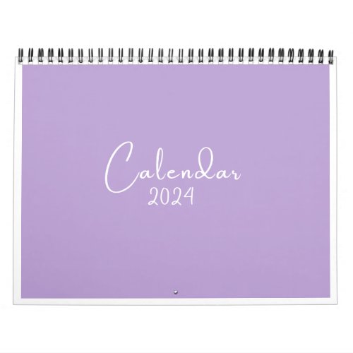 2024 purple calendar _ elegant calendar