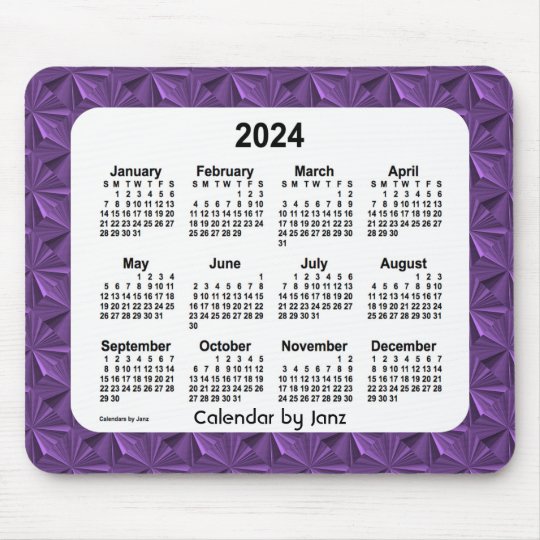 2024 Purple Diamonds Calendar by Janz Mouse Pad | Zazzle.com