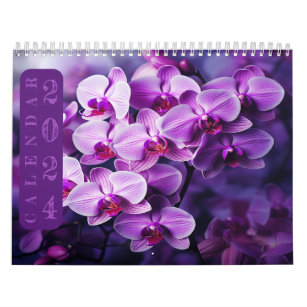 2024 Purple Orchid Blooms Calendar