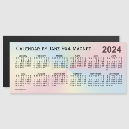 2024 Rainbow Cloud Calendar by Janz 9x4 Magnet
