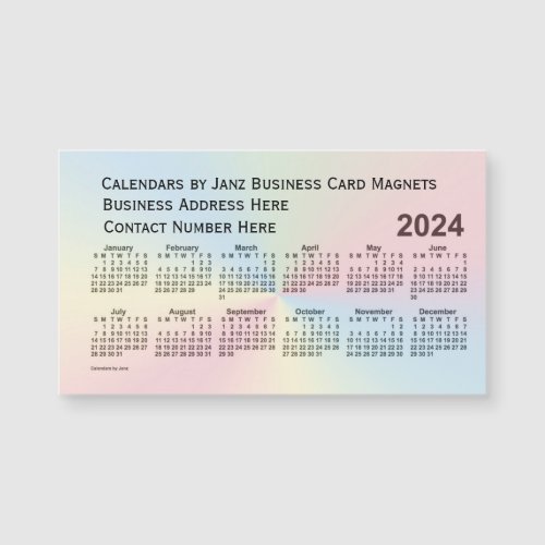 2024 Rainbow Cloud Calendar by Janz Magnet