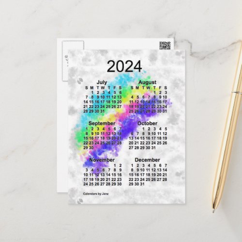 2024 Rainbows End 6 Month Calendar by Janz Postcard