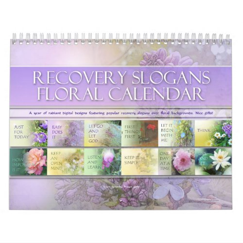 2024 Recovery Slogans Floral Calendar