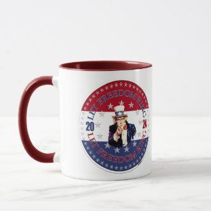 2024 Red and Blue Let Freedom Ring Uncle Sam Mug