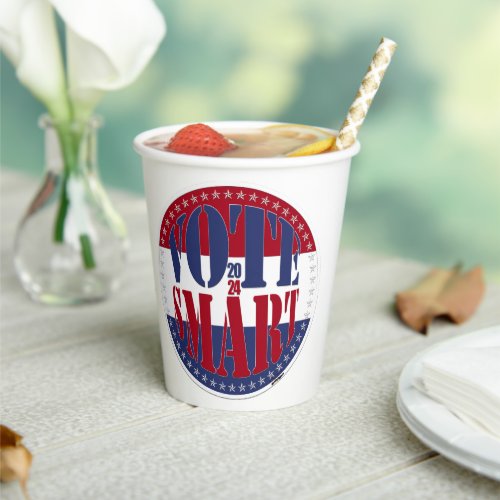 2024 Red and Blue VOTE SMART 1 Paper Cups