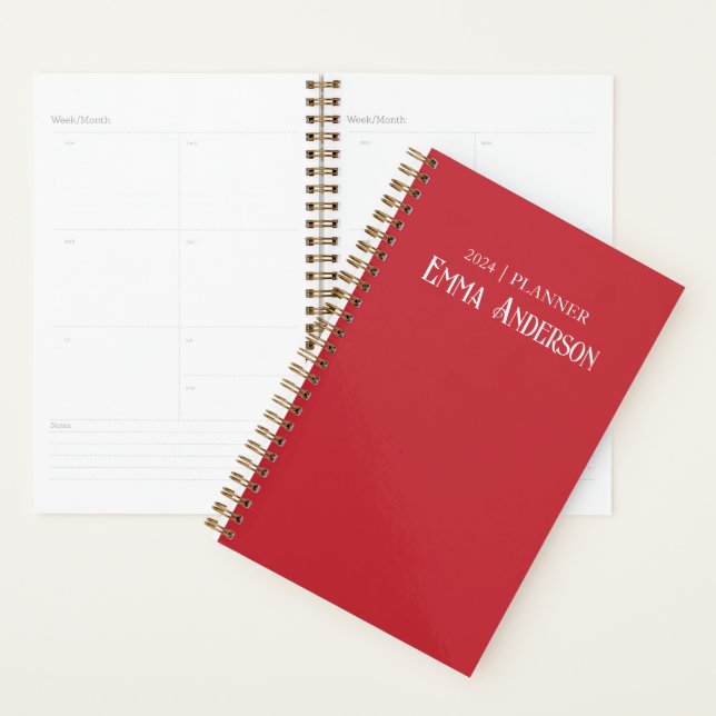 2024 Red Name Weekly Monthly Planner  (Display)