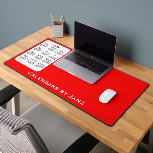 2024 Red Two Tone Calendar by Janz Desk Mat